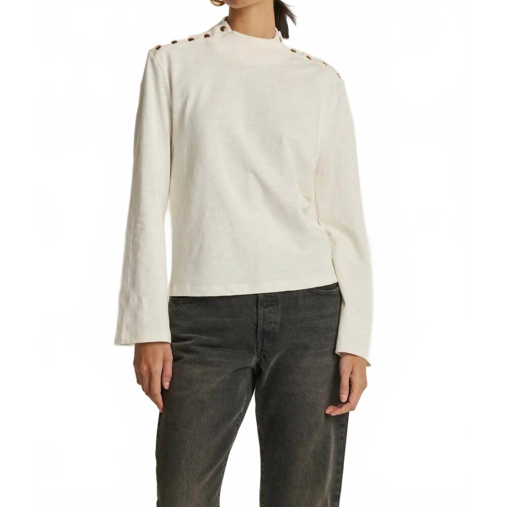 NEW NATION LTD neda long sleeve top in porcelain